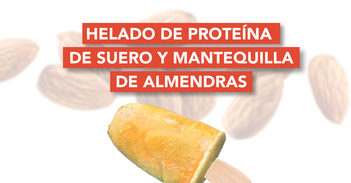 Helado de proteína de suero y mantequilla de almendras