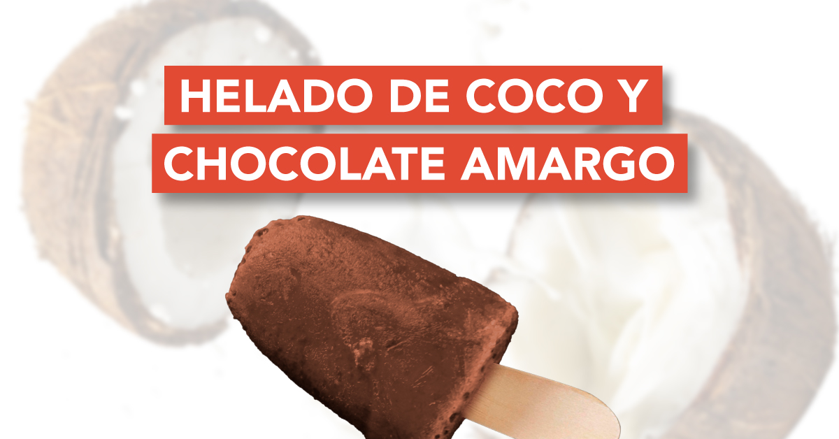 Helado de coco y chocolate amargo